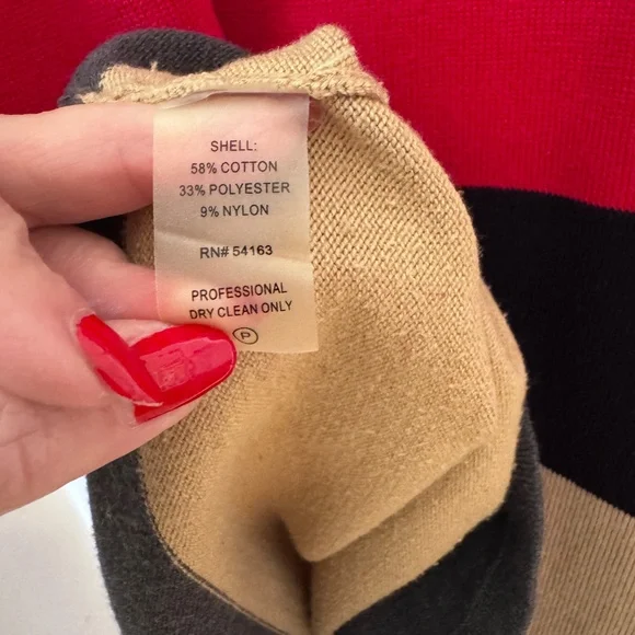 Calvin Klein Striped Sweater Dress Fall Winter Medium - Picture 6 of 7